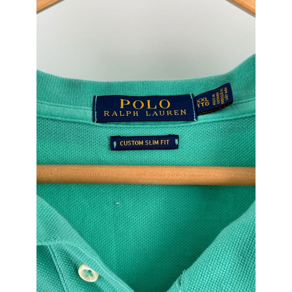Polo Ralph Lauren Polo Shirt Mens XXL Green Mesh Pony Classic‎ Golf Preppy